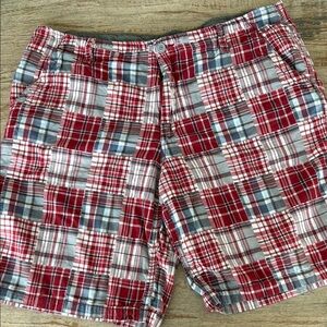 Men's Plaid Shorts - Red and Gray sz 40
